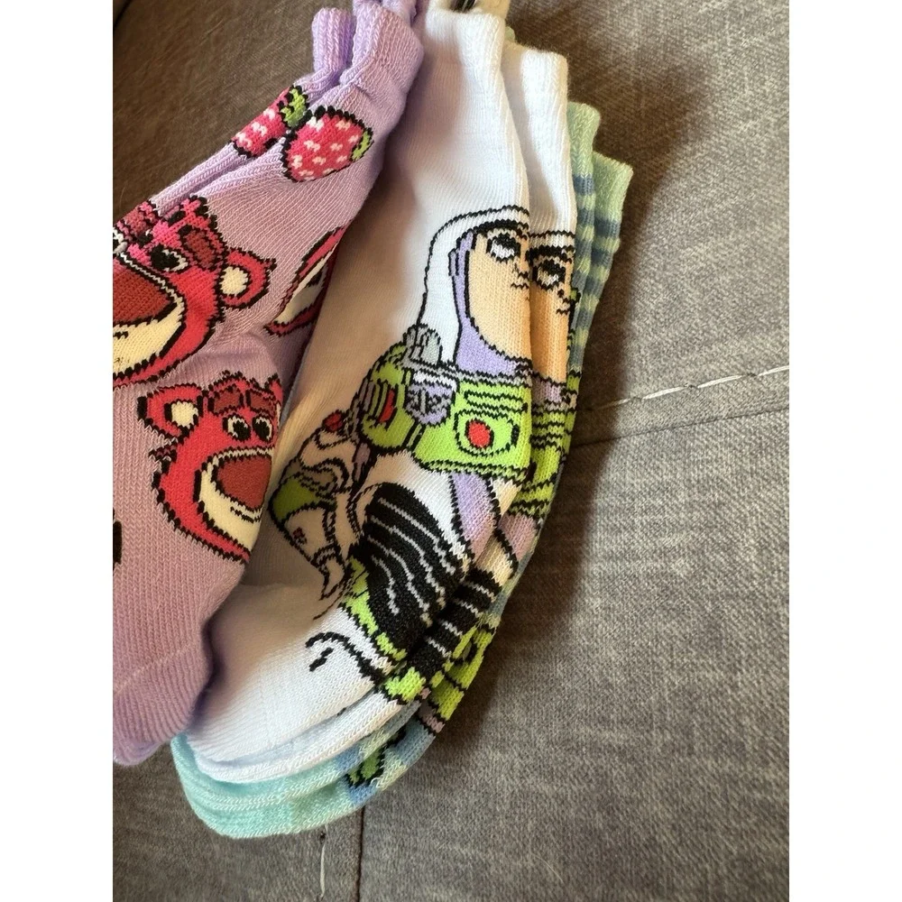 Disney Pixar Toy Story No Show Socks 3 Pair Lotso Aliens Shoe Size 4-10 New
